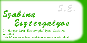 szabina esztergalyos business card